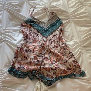 Cotton Candy Romper with tassel tie string